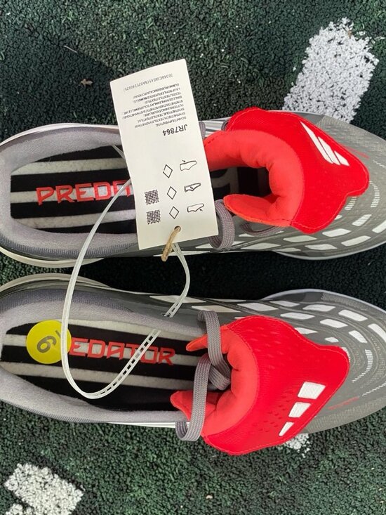 adidas Predator Pro FoldOver Tongue Turf Soccer Cleats Mens Grey, Red Size 9 main image 7